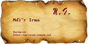 Mór Irma névjegykártya
